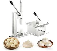 SIEEOUR Hacedor Multifuncional De Baozi, Máquina Para Hacer Buns, Al V-apor De Acero Inox, Operación Manual Y Semiautomática, Incluye Prensador Y Máquina De Cierre, Para Comercial(A-small)