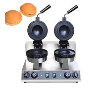SIEEOUR Hamburguesera Con Calentamiento Doble Cara, Ice Cream Ufo Burger Maker Machine,Fabricante Cono Waffle Comercial & Máquina Panini Press Eléctrica Antiadherente, Para Cocina(Double head)