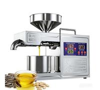 SIEEOUR Máquina De Aceite Automática 820w, Prensa De Aceite Con Alto Par, Extractor De Aceite En Frío Y Caliente Con Tolva De Acero Inoxidable, Para Cacahuetes, Sésamo, Nueces, Soja