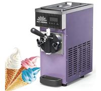 SIEEOUR Máquina De Helados Comercial De Mesa, Máquina De Helado Suave, Con Limpieza Auto Y Tanque 2.5l Y Cilindro 1l, Rendimiento 4-5 L/H, Para Tiendas De Postres, Tiendas De Té Con Leche(Purple)