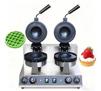 SIEEOUR Máquina Para Hacer Helados Y Rellenar Gofres, Máquina Para Hacer Hamburguesas Tipo Ovni Con Temporizador De 0 A 5 Minutos, Máquina Para Hacer Paninis Y Gofres Antiadherentes(Double head)