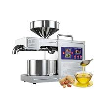 SIEEOUR Prensa De Aceite Comercial 820w, Máquina Extractora De Aceite De Acero Inoxidable, Prensa Eléctrica Con Temperatura Ajustable Para Prensado En Frío/Caliente, Para Frutos Secos Y Semillas