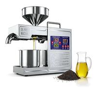 SIEEOUR Prensa De Aceite Comercial, Prensa De Aceite De Acero Inoxidable, Prensa De Aceite Eléctrica De 820w, Para Prensado En Frío Y En Caliente De Varios Frutos Secos, Semillas, Cacahuetes