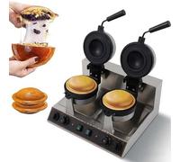 SIEEOUR Prensa Eléctrica Para Paninis Y Gofrera Para Hamburguesas,Máquina Comercial Para Hacer Sándwiches De Helado Con Temperatura Ajustable,Selladora De Hamburguesas Tipo Ovni(Double head)