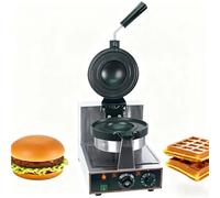 SIEEOUR Prensa Eléctrica Para Paninis Y Gofrera Para Hamburguesas,Máquina Comercial Para Hacer Sándwiches De Helado Con Temperatura Ajustable,Selladora De Hamburguesas Tipo Ovni(Single head)