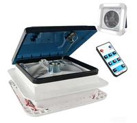 SIEEOUR Ventilador De Techo, Ventilador De Techo Autocaravana, 14 Pulgadas Con Mando A Distancia Y Luz Led, Super Silencioso 6 Velocidades, Extracción Reversible, Sensor De Lluvia Para Caravana