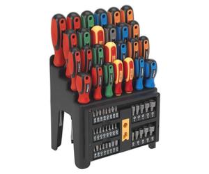 Siegen s01152 destornillador, puntas y tuerca conductor Set 61pc, rojo