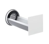 SIEGENIA AEROTUBE DD 160 - Ventilador de pared con entrada y salida pasiva, sistema de ventilación con filtro, aislamiento acústico y panel de diseño discreto, color blanco