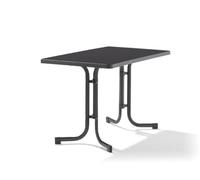 Sieger 233/G - Mesa plegable, armazón de acero y tablero de resina mecalit-pro imitación pizarra (115 x 70 x 72 cm), color gris