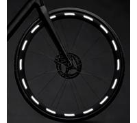 Siegvoll Juego de 64 pegatinas reflectantes para llantas de bicicleta de 26/27,5/28/29 pulgadas, pegatinas reflectantes autoadhesivas para una mejor visibilidad, complementarias a los ojos de gato