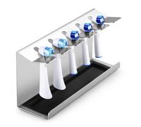 Siegvoll - Soporte de cepillo de dientes de acero inoxidable para Oral-B, iO, Philips Sonicare, etc. Soporte de cepillo de dientes con bandeja de colección para 5 cabezales de cepillo de dientes