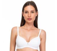 SÌèLEI, Sujetador con Aros y Copas graduadas, Fabricado en Algodón orgánico, 100% Natural, Diseñado en Italia, Color Blanco, Talla 1B