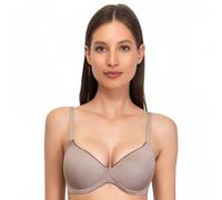 SÌèLEI, Sujetador con Copas graduadas, Fabricado en Microfibra Suave, con Acabados Invisibles y Sin Aros, Diseñado en Italia, Color Piedra, Talla 2B