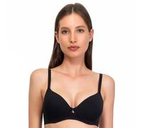 SÌèLEI, Sujetador con Copas graduadas sin Aros, de algodón orgánico, 100% Natural, diseñado en Italia, Negro, Talla 5B