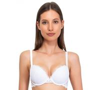 SÌèLEI, Sujetador con Copas graduadas y Aros para un Efecto Push-up, Hecho de Suave Encaje, Tirantes Ajustables, Diseñado en Italia, Color Blanco, Talla 4B