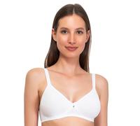 SÌèLEI, Sujetador con Relleno sin Aros, Algodón orgánico, 100% Natural, Diseñado en Italia, Blanco, Talla 5B