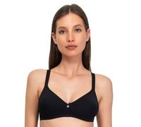 SÌèLEI, Sujetador semiacolchado sin Aros, Fabricado en algodón orgánico, 100% Natural, Diseñado en Italia, Color Negro, Talla 4B