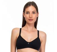 SÌèLEI, Sujetador sin Aros ni Relleno, Algodón orgánico, 100% Natural, Diseñado en Italia, Negro, Talla 2B