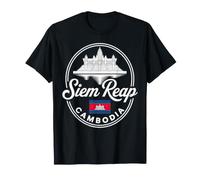 Siem Reap Camboya Retro Script Viaje Souvenir Camiseta