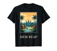 Siem Reap Camboya Temple Retro Travel Graphic Camiseta
