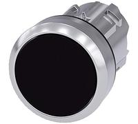 Siemens 3SU10500AA100AA0 Pulsador de 22 mm, metal, negro, enrasado, mantenido