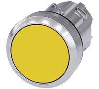 Siemens 3SU10500AA300AA0 Pulsador de 22 mm, metal, amarillo, enrasado, mantenido