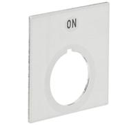 Siemens 52NA11 Placa de leyenda con inscripción de alta resistencia, resistente al agua y al aceite, clase 51 y 52, 2-7/16 pulgadas de altura, 2-7/16 pulgadas de ancho, inscripción "ON"