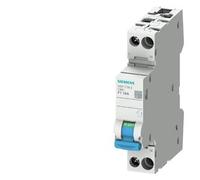 Siemens 5SY1716-2 Dispositivo Interruptor con Contacto Auxiliar No Característica F1, 1-Pole, 16A, 230V AC, 50/60Hz, 60V DC, ICN 3KA AC, IEC 60934