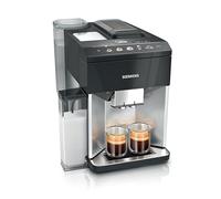 Siemens Cafetera EQ500 integral, pantalla TFT a color, 9 bebidas de café y leche, función de doble taza, calentador de tazas, unidad de preparación extraíble, acero inoxidable negro, TQ517D03