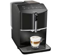 SIEMENS, cafetera superautomática, EQ300, molinillo cerámico,espumador de leche, función oneTouch, negro, TF301E19