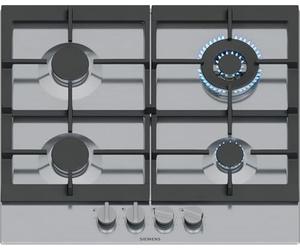 Siemens Cocina de gas EC6A5HI90 iQ500, 60 cm, tecnología stepFlame, mordaza de metal extraíble, soporte continuo de hierro fundido, quemador doble wok de 3,5 kW, cierre de seguridad de gas, acero