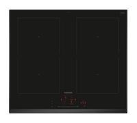 Siemens ED651HQB1E iQ500 - Placa de inducción inteligente de 60 cm, autosuficiente, sin marco, touchSlider, extractor de humos inteligente, powerBoost, botón favorito, inducción combinada, color negro