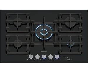 Siemens ER7A6RH40 iQ700 - Placa de cocción de gas, 75 cm, tecnología stepFlame, cookConnect, campana automática inteligente, pantalla digital, botones metálicos extraíbles, vidrio templado, Home