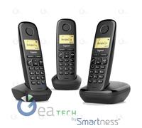 Siemens Gigaset Teléfono sin Cable A170 Trio Eco Mode Plus Zero Radiación Negro