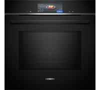 Siemens HM778GMB1 - Horno con microondas y vapor Cristal Negro iQ700