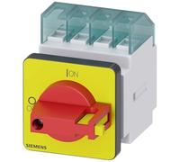 Siemens - Interruptor emergencia 3 polos frontal 4 taladro palanca rojo amarillo