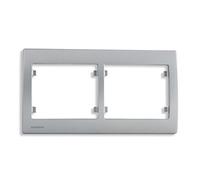 Siemens - Placa doble horizontal Silver Delta Iris