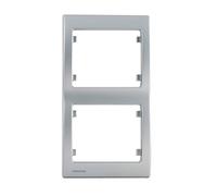Siemens - Placa doble vertical, aluminio Delta Iris