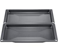 Siemens Sartén universal estrecha 39 x 455 x 188 mm HZ530000 | Acero esmaltado, apto para lavavajillas, dos sartenes universales estrechas, cabe en un horno (60 cm)