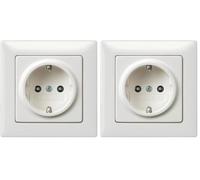 SIEMENS - Siemens 5UB1511, 5TG2551-0 - Juego completo de enchufes y marco de 1 compartimento en color blanco titanio para empotrar (Paquete de 2)
