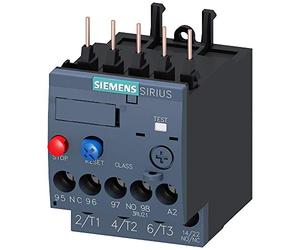 Siemens SIRIUS 3RU21161GB0 Relé de sobrecarga térmica, rango de 4,5 a 6,3 A, tamaño S00, clase de viaje 10, reinicio manual/automático, montaje del contactor, terminal de tornillo