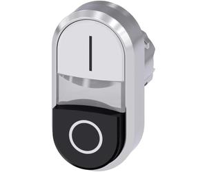 Siemens sirius atc - Pulsador doble 22mm redondo metalico/a brillante blanco unipolar negro o