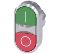Siemens sirius atc - Pulsador doble 22mm redondo metalico/a brillante verde unipolar rojo o