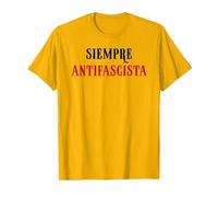 Siempre Antifascista Resist Anti Fascism Fight Pro Democracy Camiseta, Hombre, Dorado Brillante, S