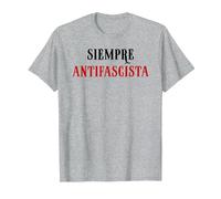 Siempre Antifascista Resist Anti Fascism Fight Pro Democracy Camiseta, Hombre, Gris Jaspeado, 6XL