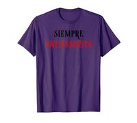 Siempre Antifascista Resist Anti Fascism Fight Pro Democracy Camiseta, Hombre, Morado, XXL
