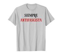 Siempre Antifascista Resist Anti Fascism Fight Pro Democracy Camiseta, Hombre, Plata, S