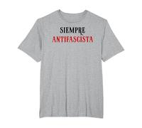 Siempre Antifascista Resist Anti Fascism Fight Pro Democracy Camiseta, Hombre Tallas Grandes, Gris Jaspeado, 2X Alto