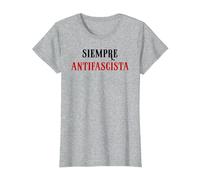 Siempre Antifascista Resist Anti Fascism Fight Pro Democracy Camiseta, Mujer, Gris Jaspeado, 3XL