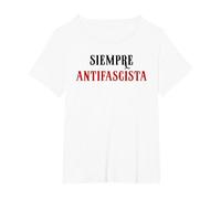 Siempre Antifascista Resist Anti Fascism Fight Pro Democracy Camiseta, Mujer Tallas Grandes, Blanco, 3XL Grande